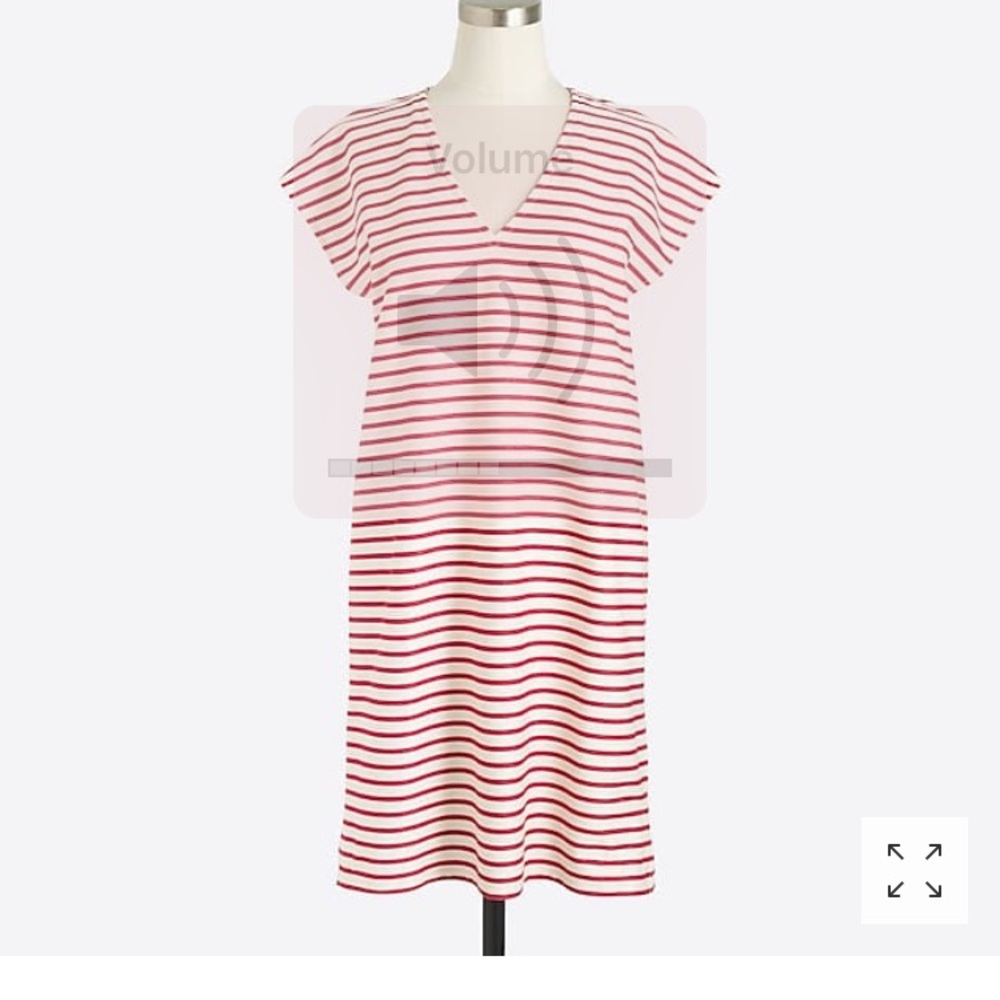 J Crew Factory Striped V Neck Dress